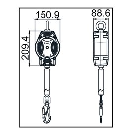 ANTICADUTA RETRATTILE HELIXON-S CINGHIA DA 6 M